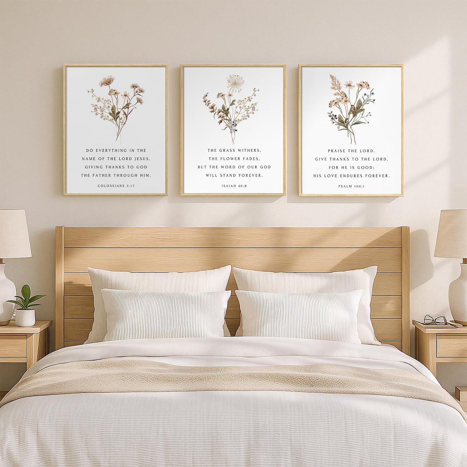 Set of 3 Framed Christian Scripture Wall Art Set of 3, 12x16