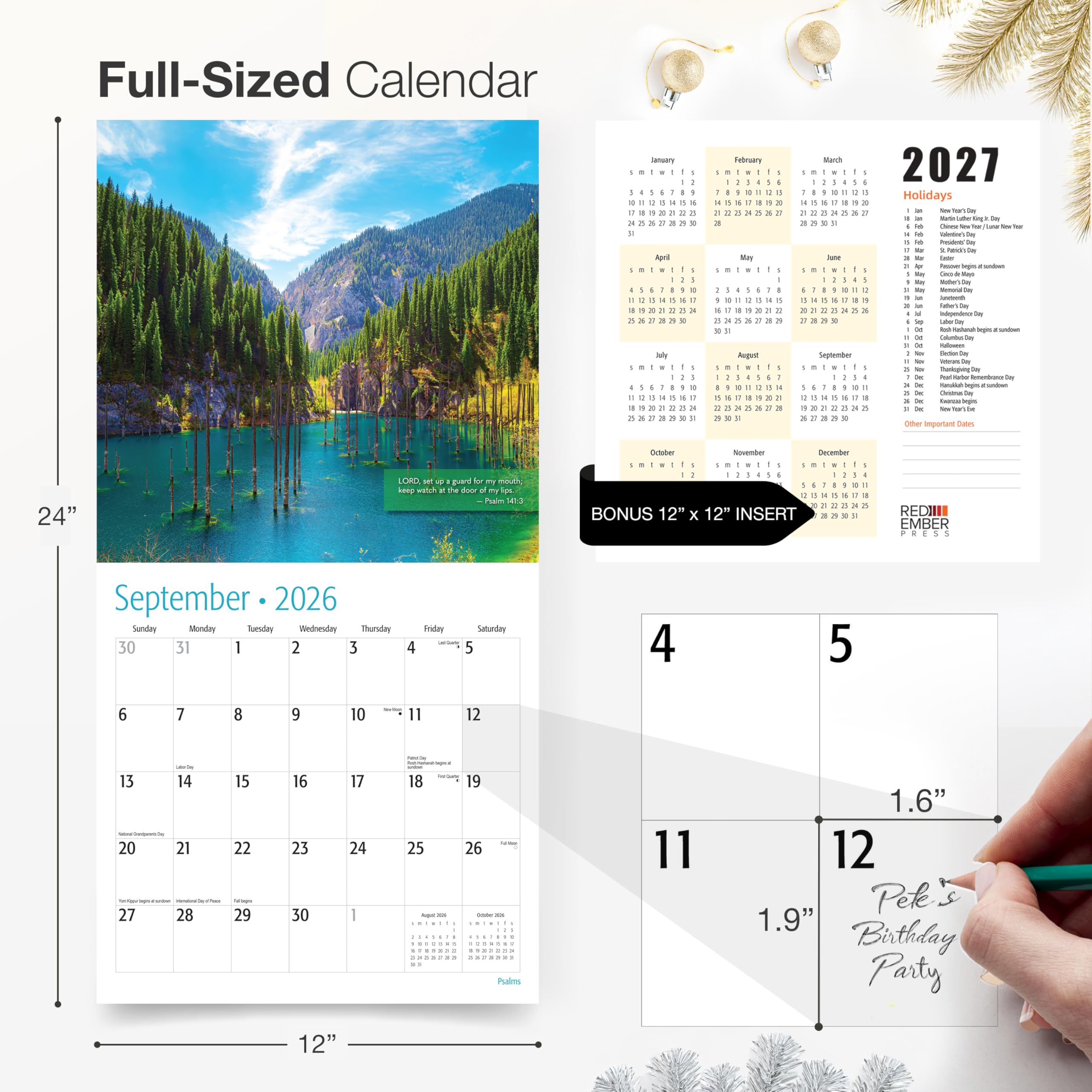 2026 Wall Calendar, Psalms with Bible Verses