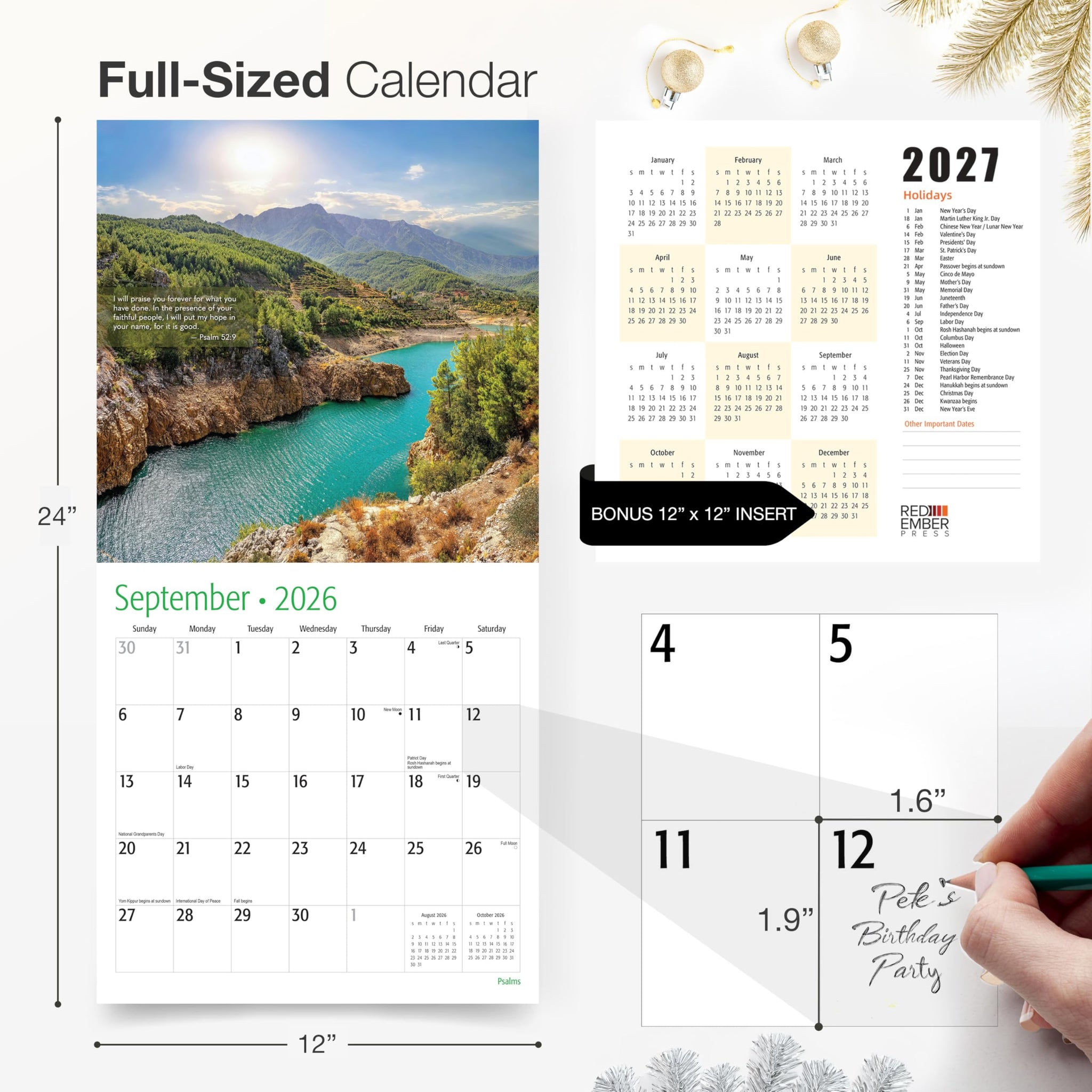 2026 Wall Calendar 2026 | Psalms with Bible Verses