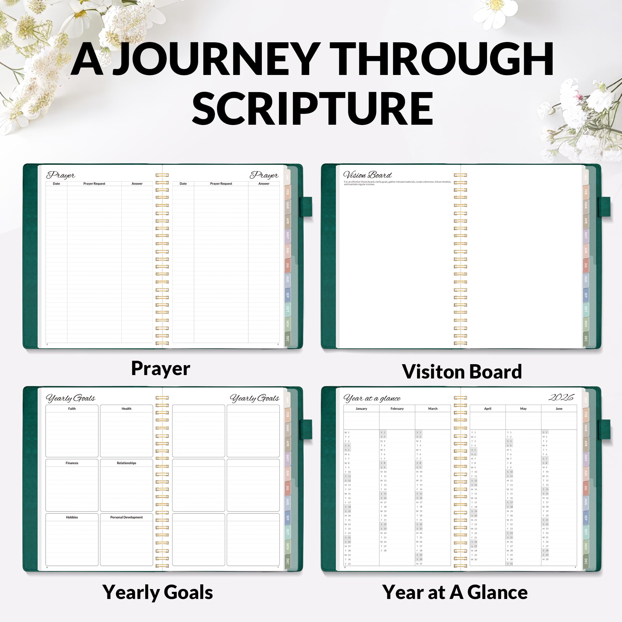 A5, Bible Journal and Prayer Planner(Pacific Green)