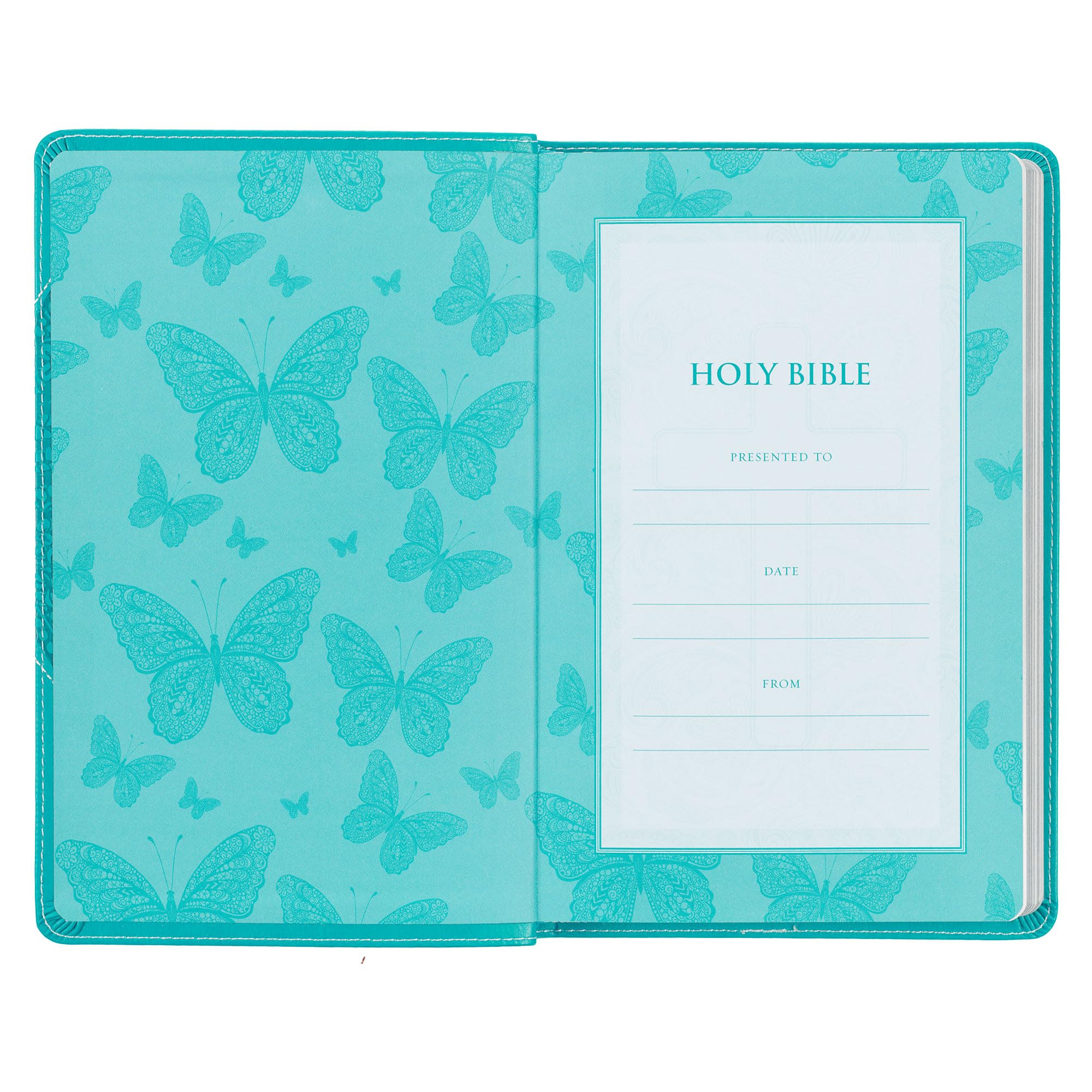 KJV Holy Bible for Girls/Teens, Flexible Cover, Teal Butterfly (KJV Gift Editions)