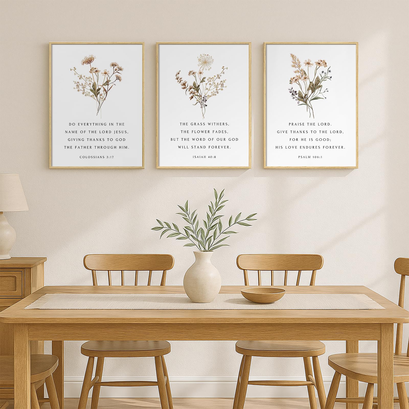 Set of 3 Framed Christian Scripture Wall Art Set of 3, 12x16