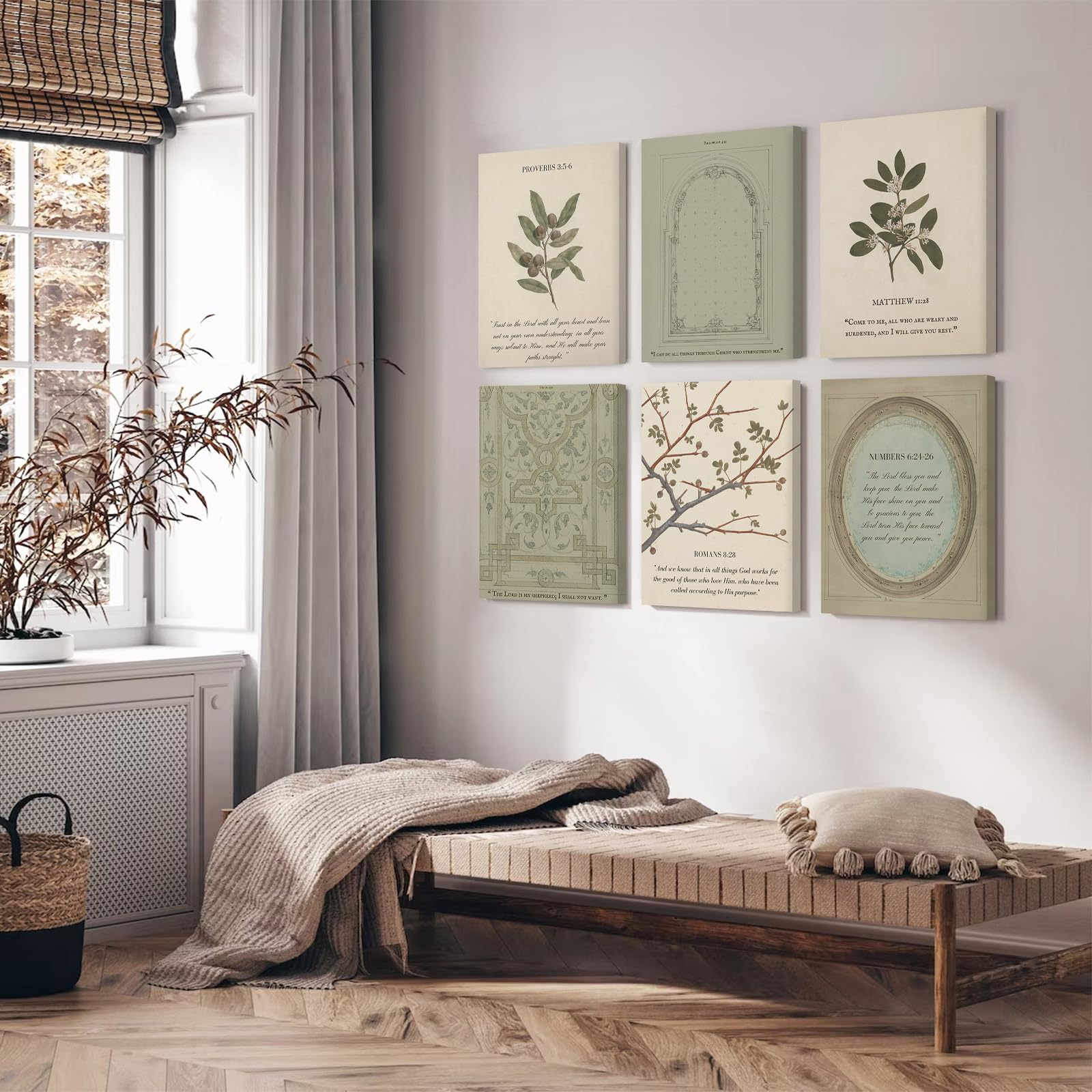 Sage Green, Vintage Bible Verse Canvas /Wall Decor 8x10