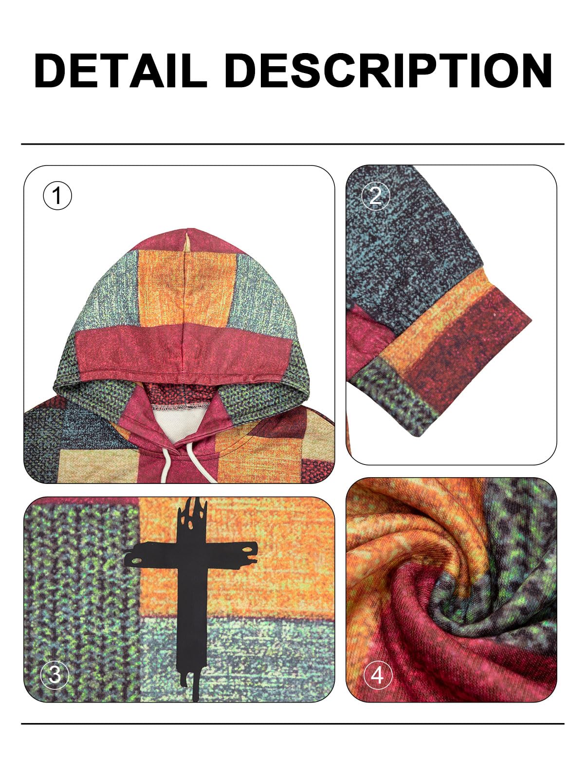 Red Blend, Striped Cross Sweatshirt, Pullover