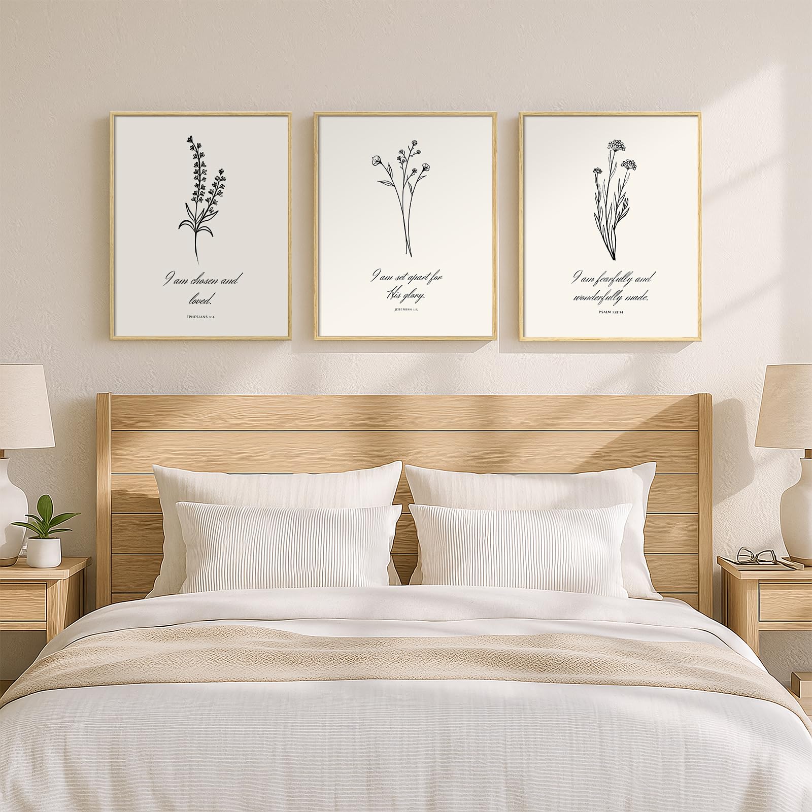 3 Set Framed Floral Wall Art, 12x16 Inch