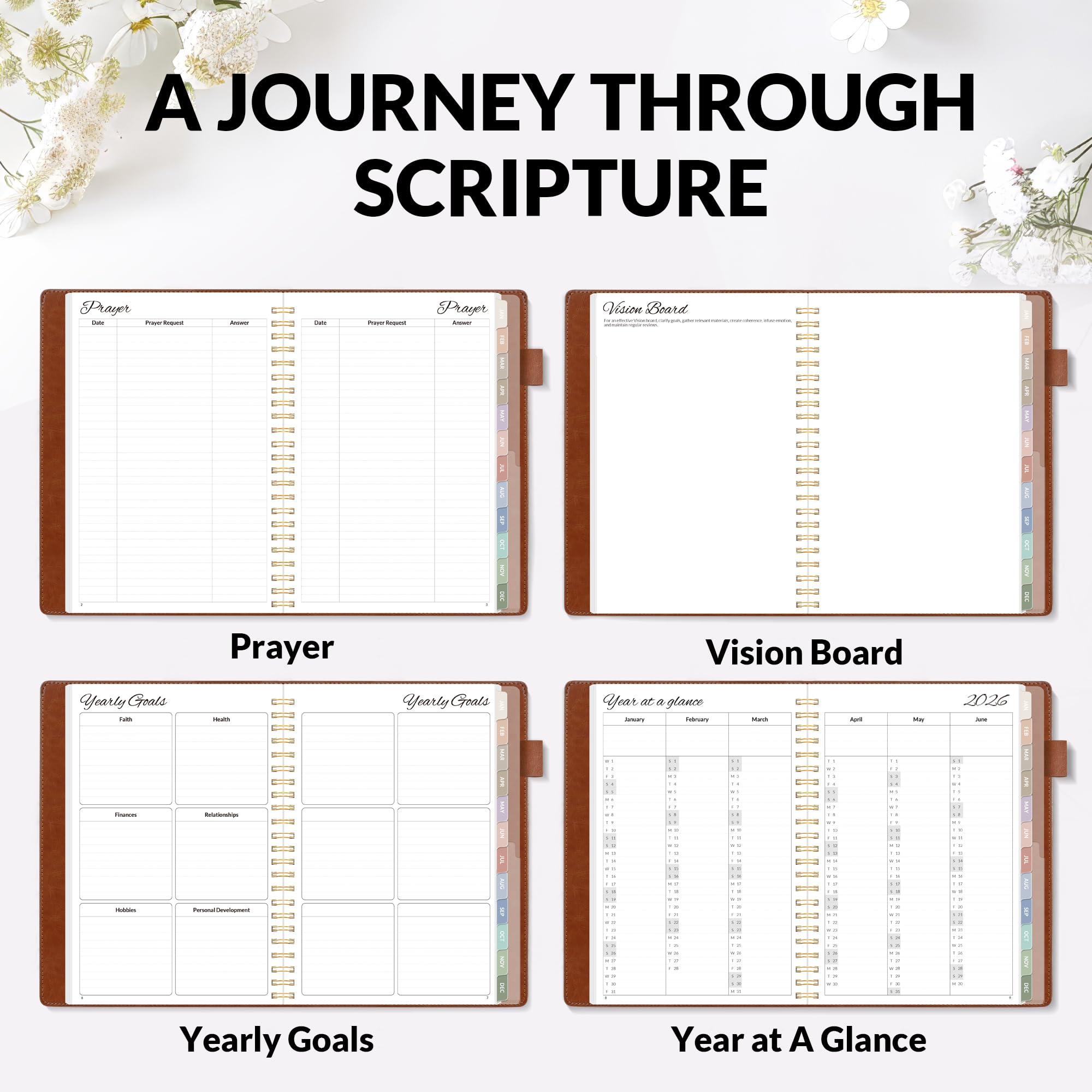A5, Bible Journal and Prayer Planner(Brown)