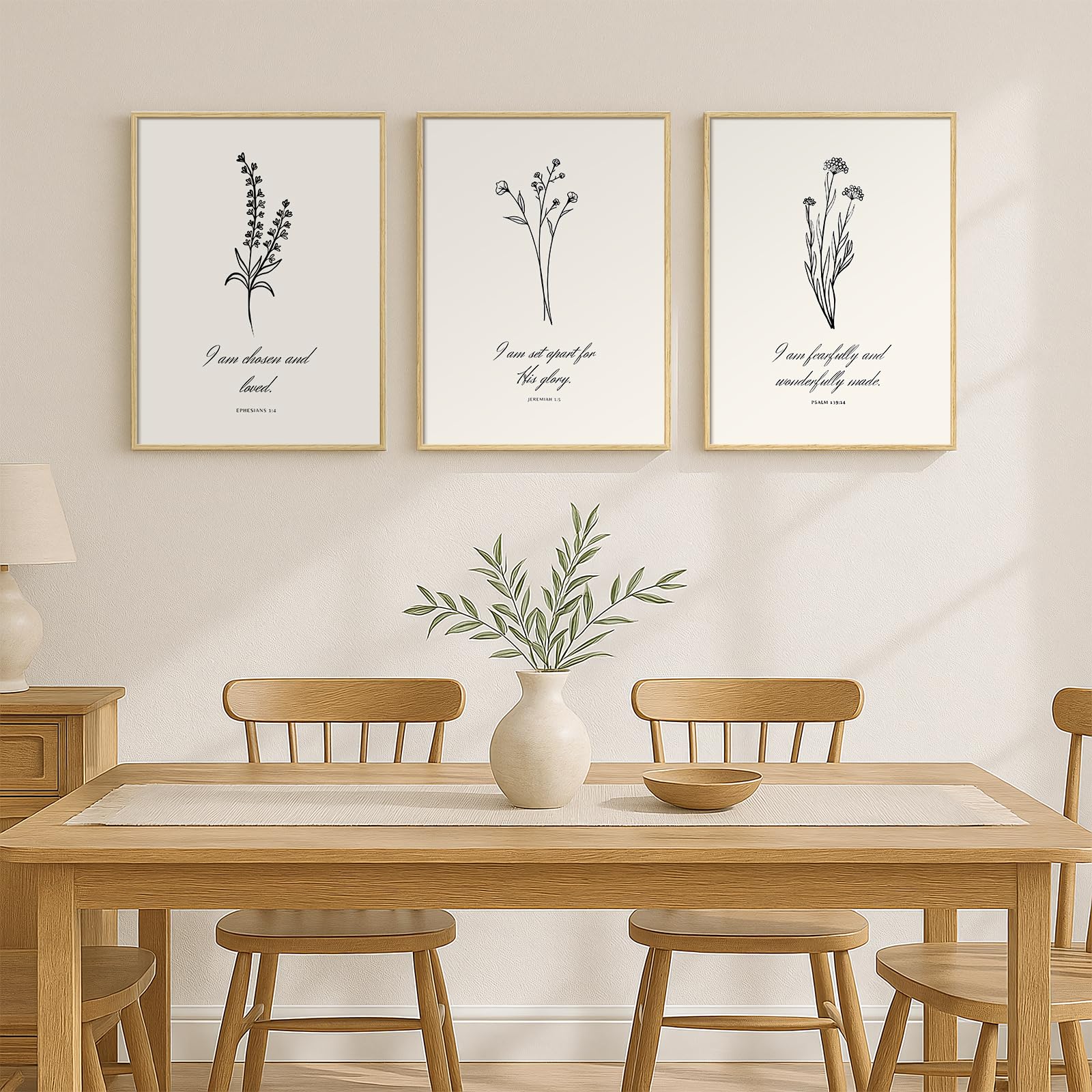 3 Set Framed Floral Wall Art, 12x16 Inch