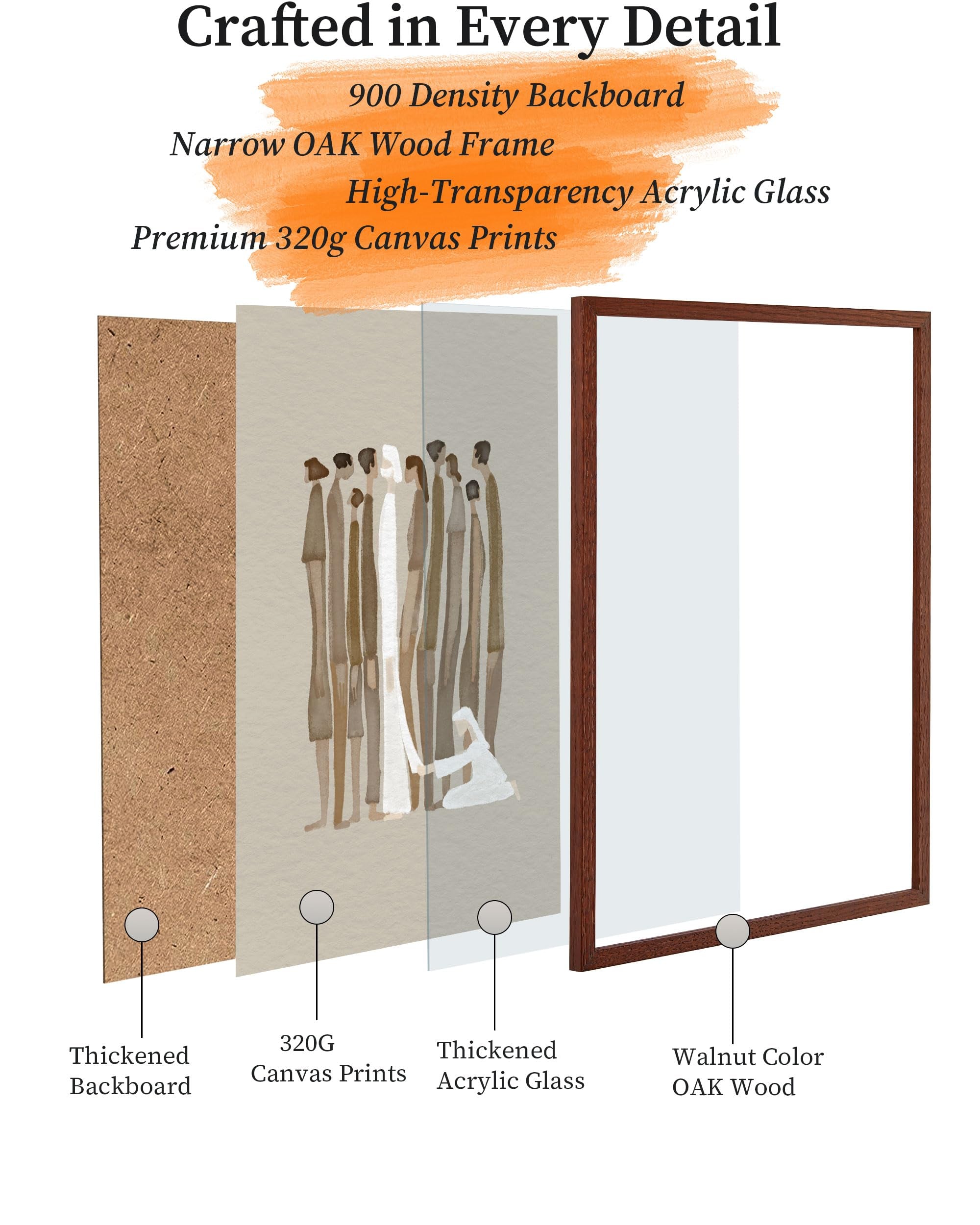 OAK Wood Framed, Large 16x20 in 