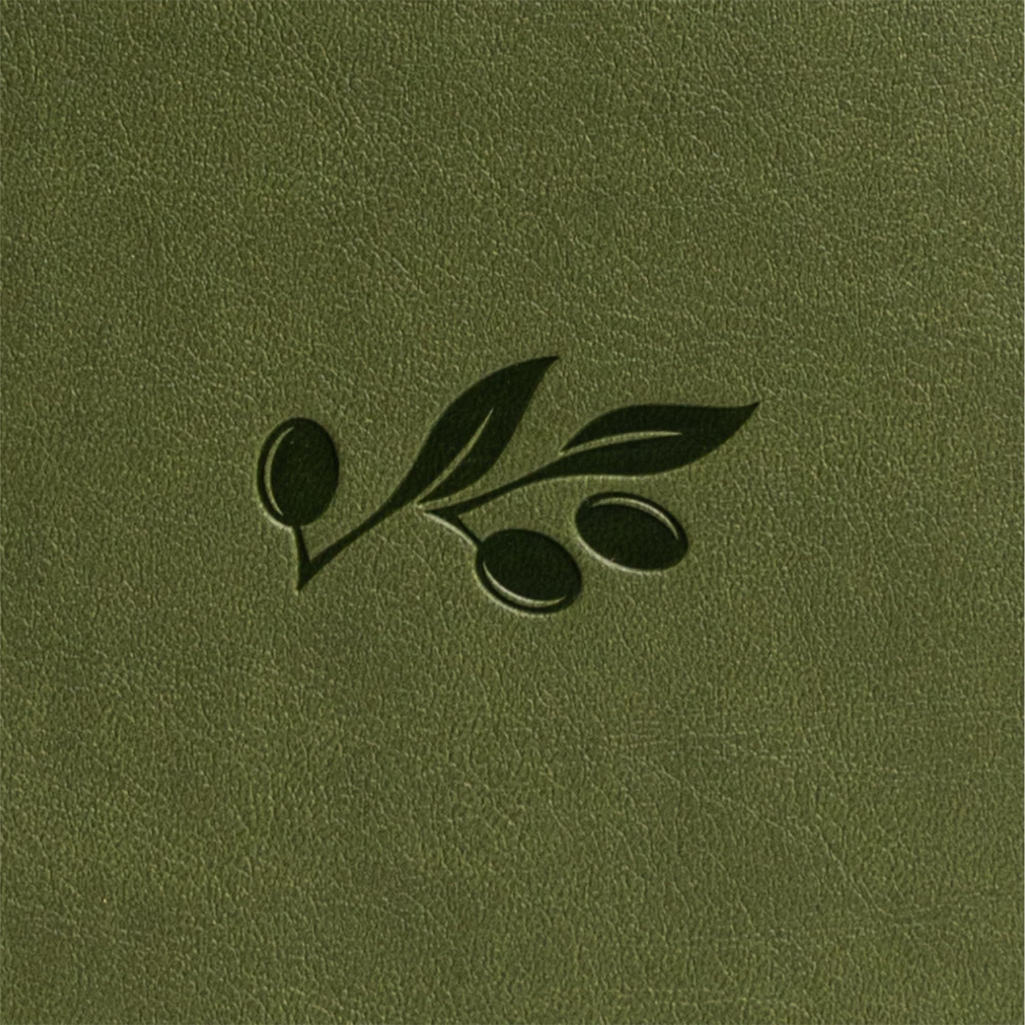 Large Olive Leather Touch, Red Letter