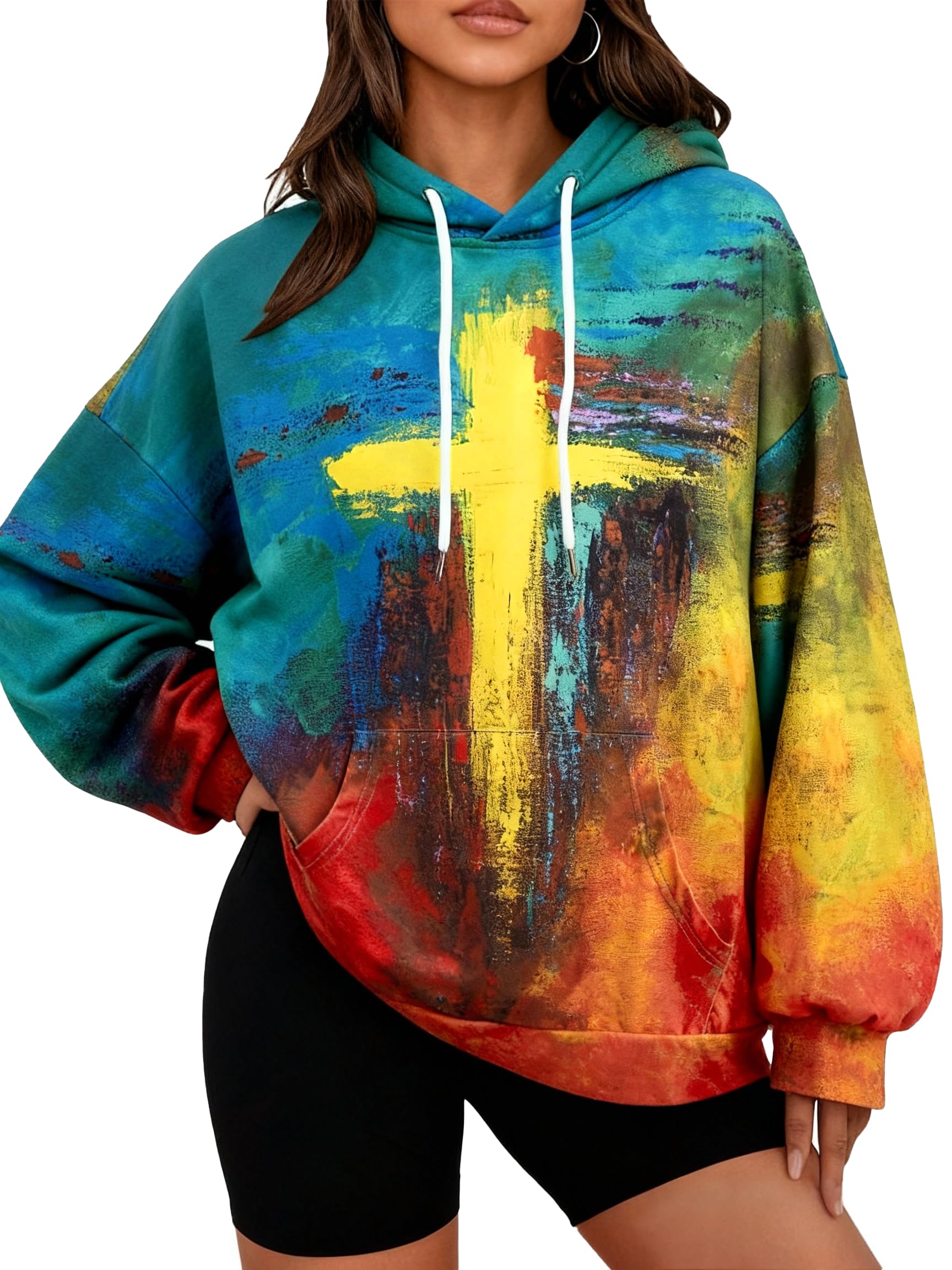 Striped Cross Sweatshirt, Pullover