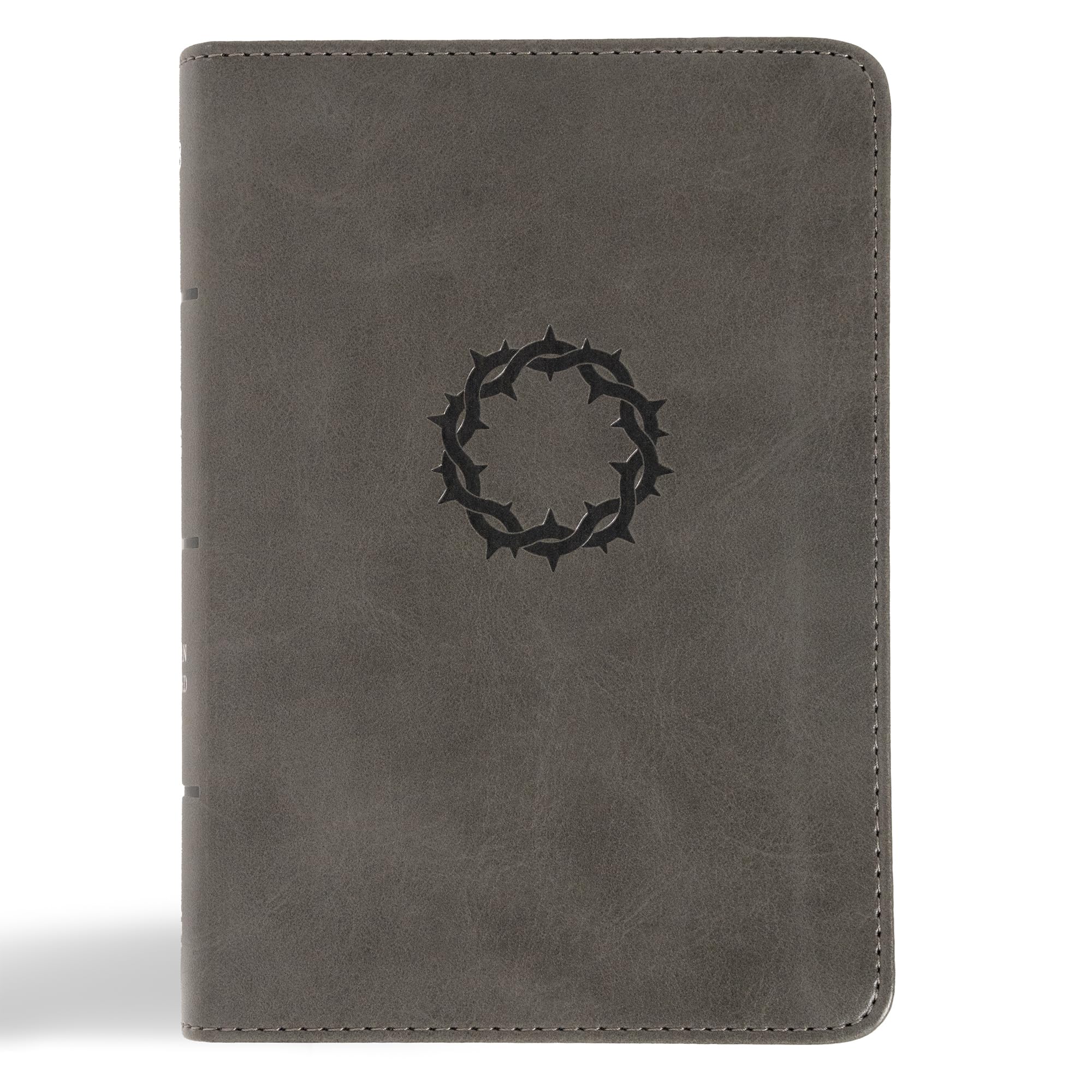 Large Print Bible, Charcoal Leather Touch