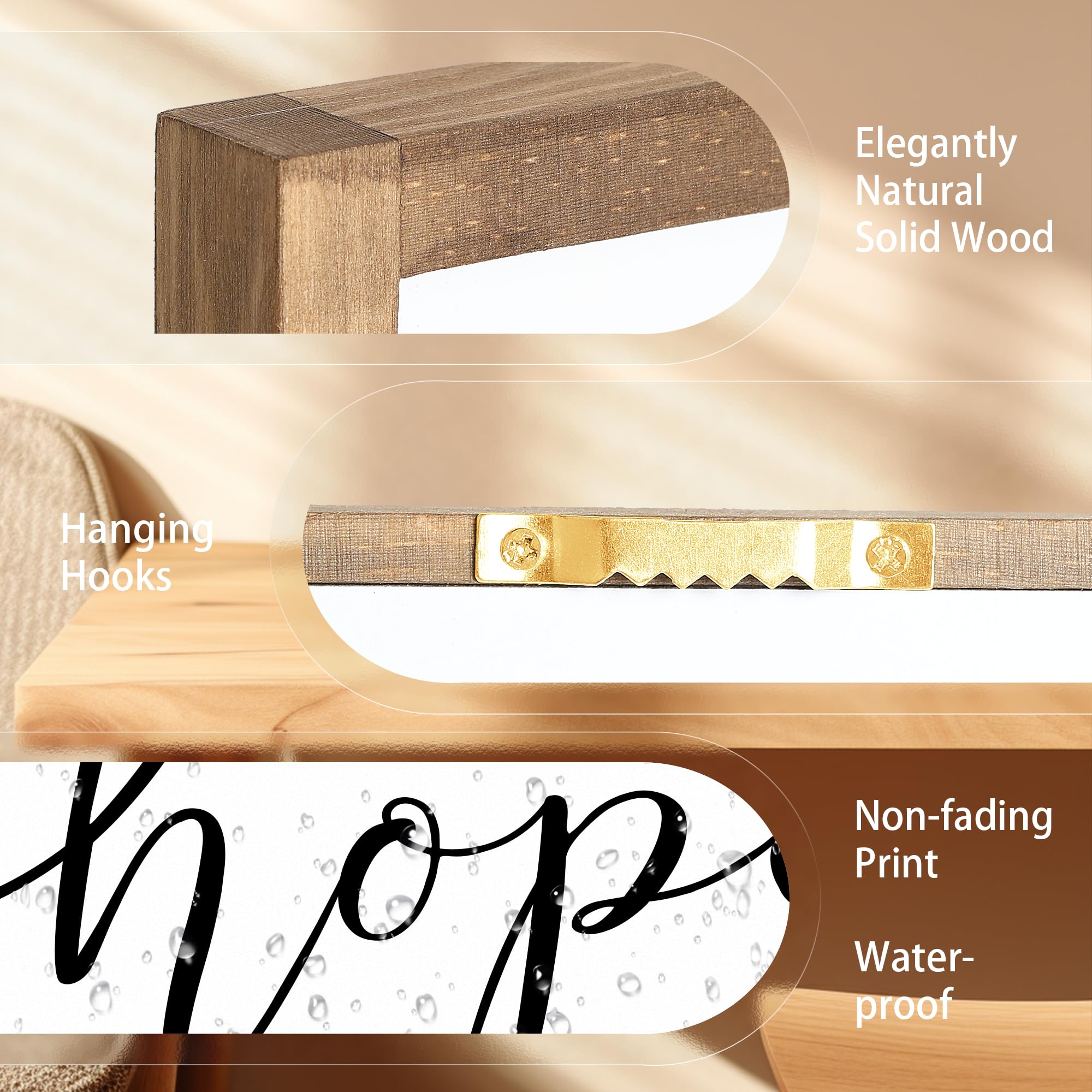 3 Set, Wood Framed Farmhouse Bible Verses, 11”x14” each