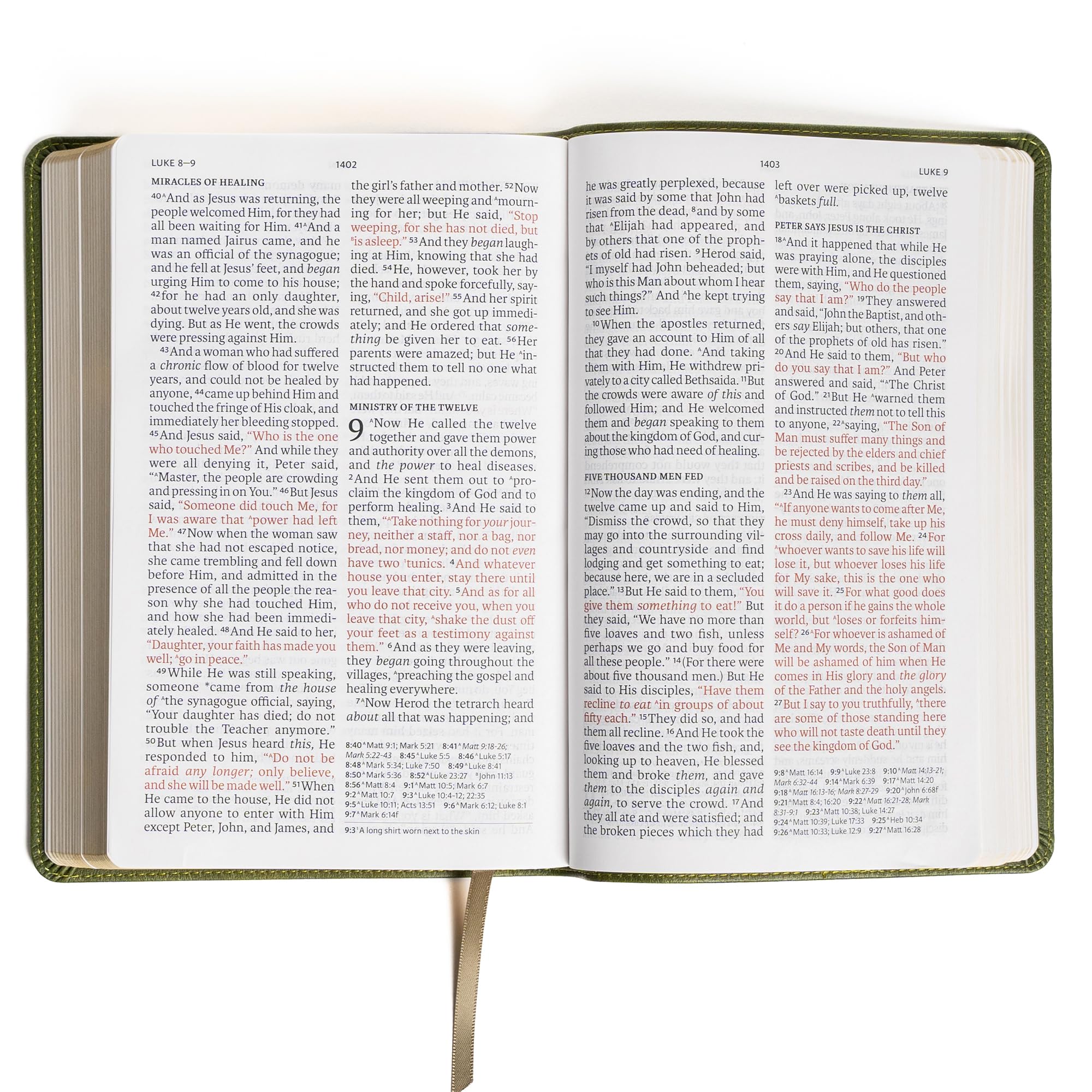 Large Olive Leather Touch, Red Letter