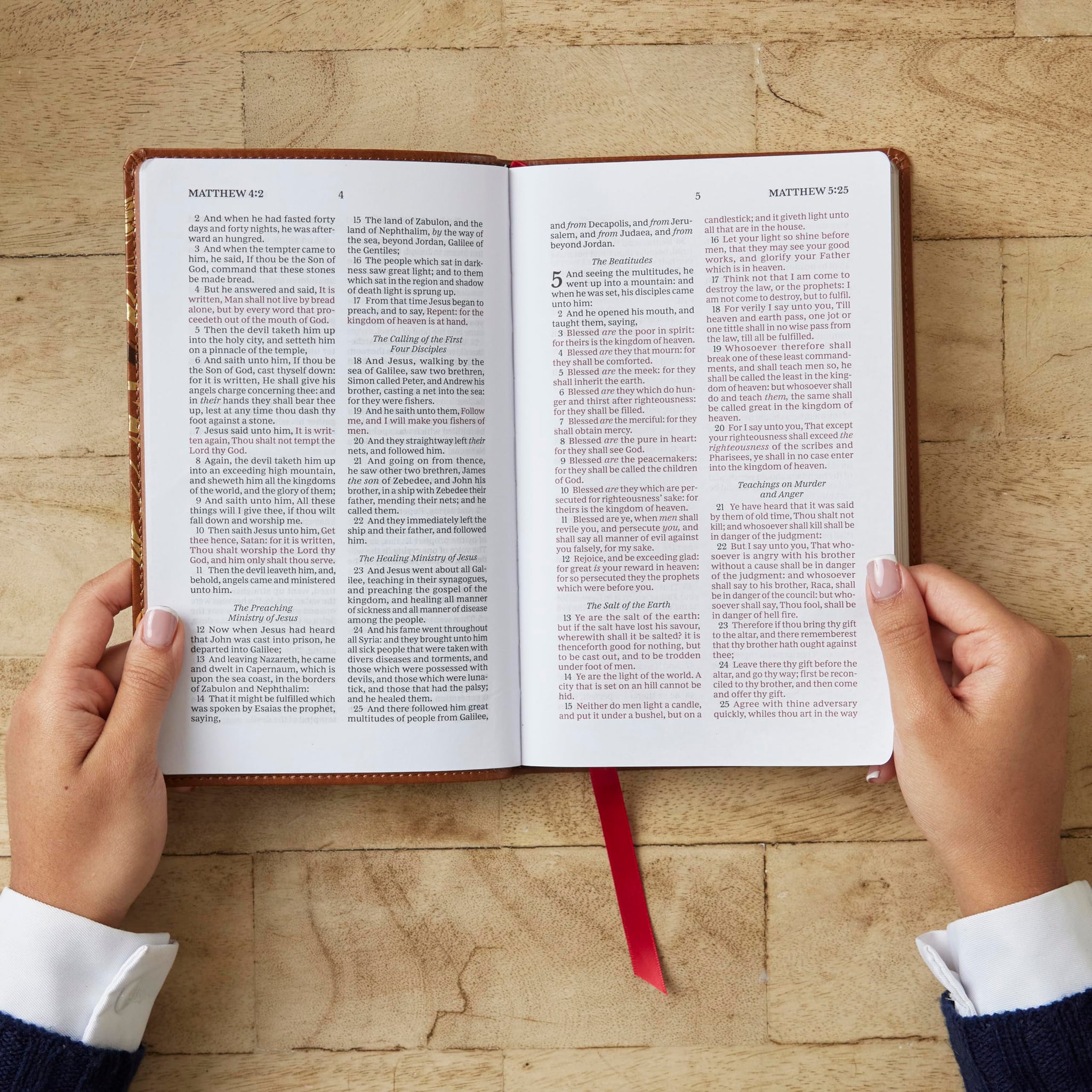 KJV New Testament, Tan Leather soft