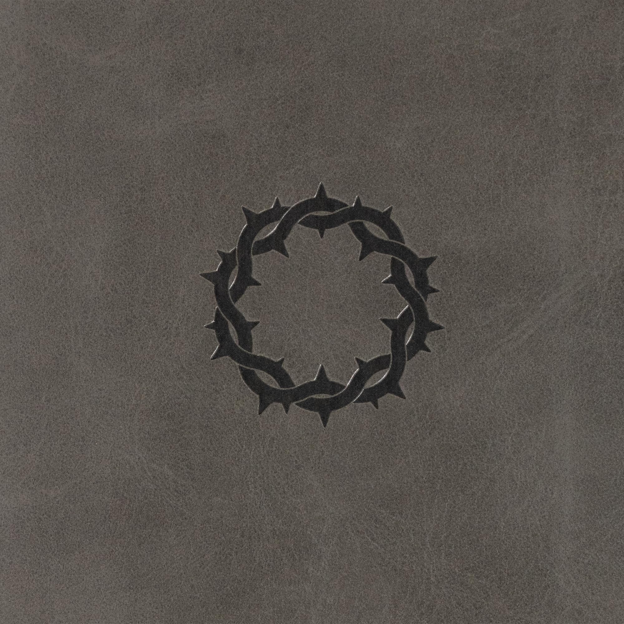 Large Print Bible, Charcoal Leather Touch