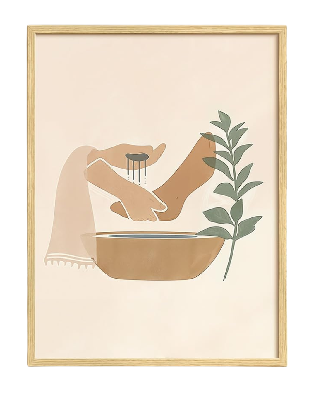 Framed Jesus Washing Feet Canvas Print, 12x16 In