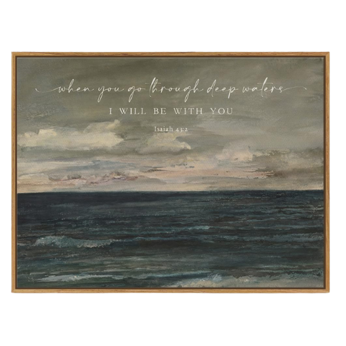 Framed, Deep Waters Landscape Scripture, 12x16 Inch