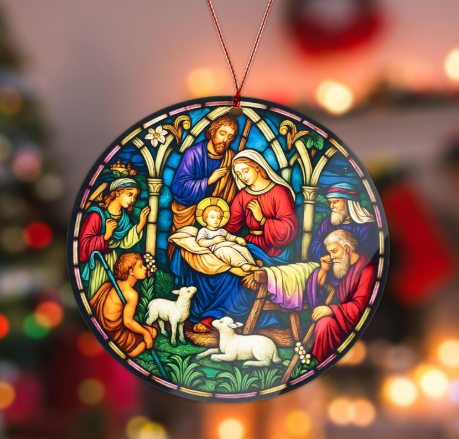Nativity Suncatcher Ornament