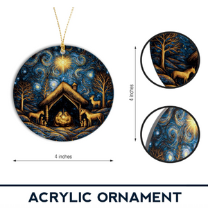 Starry Night Oh Holy Night Christmas Ornament