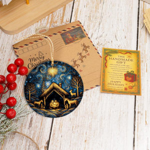 Starry Night Oh Holy Night Christmas Ornament