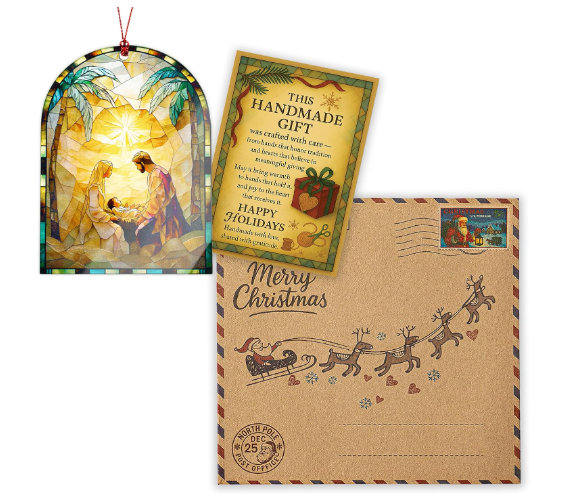 Glowing Holy Family Acrylic Christmas Scene