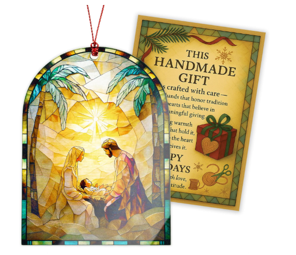 Glowing Holy Family Acrylic Christmas Scene