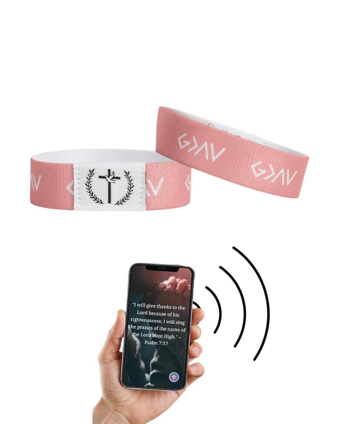 Helpful NFC Scripture Pink Bracelet