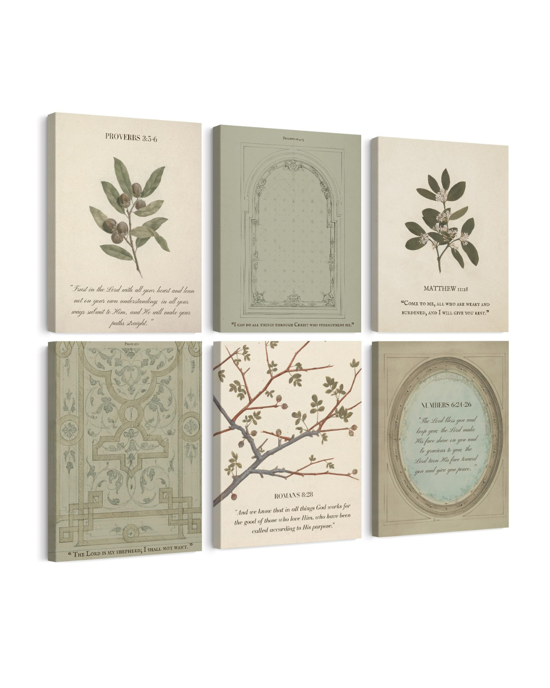 Sage Green, Vintage Bible Verse Canvas /Wall Decor 8x10