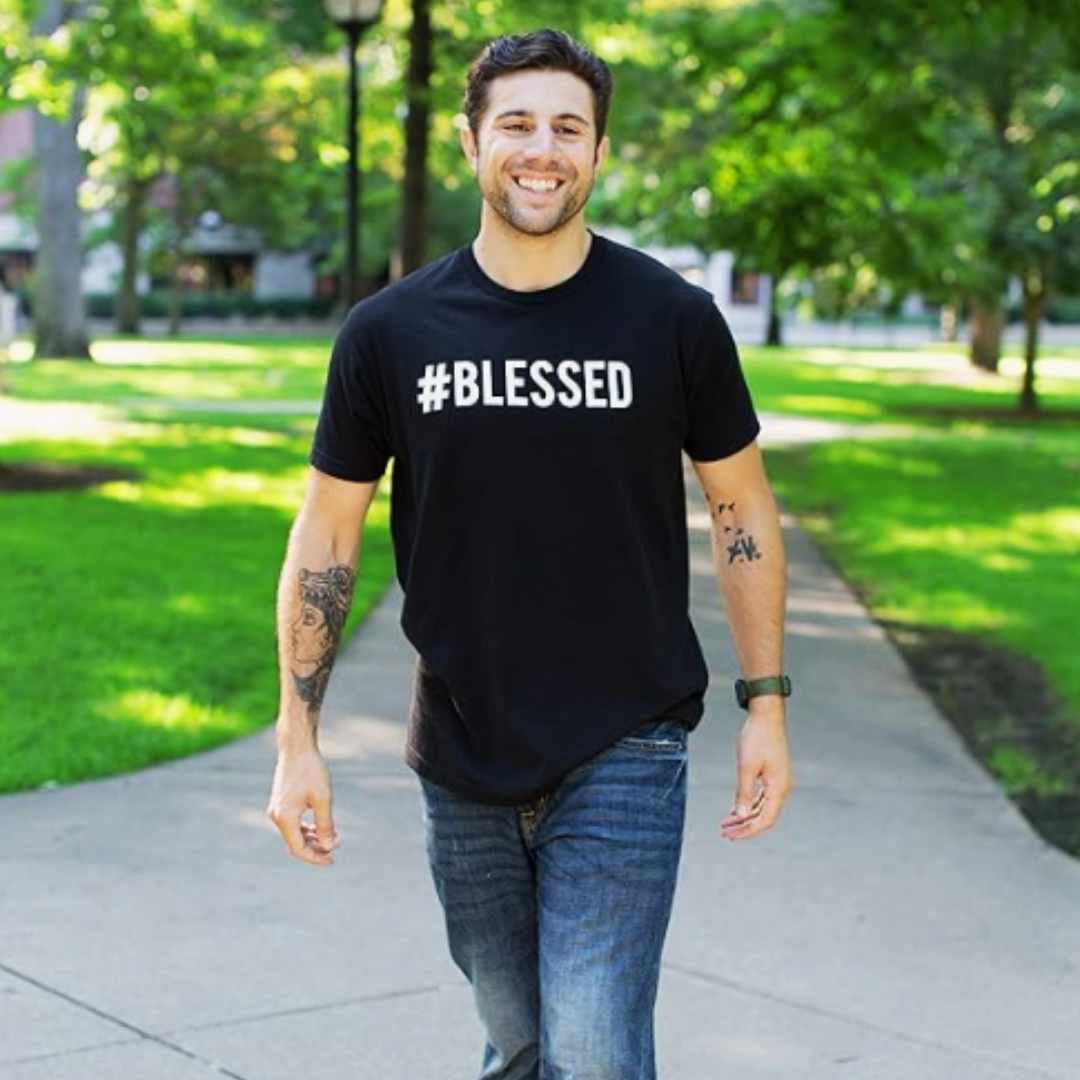 Unisex Fit, "#BLESSED" graphic T-shirt
