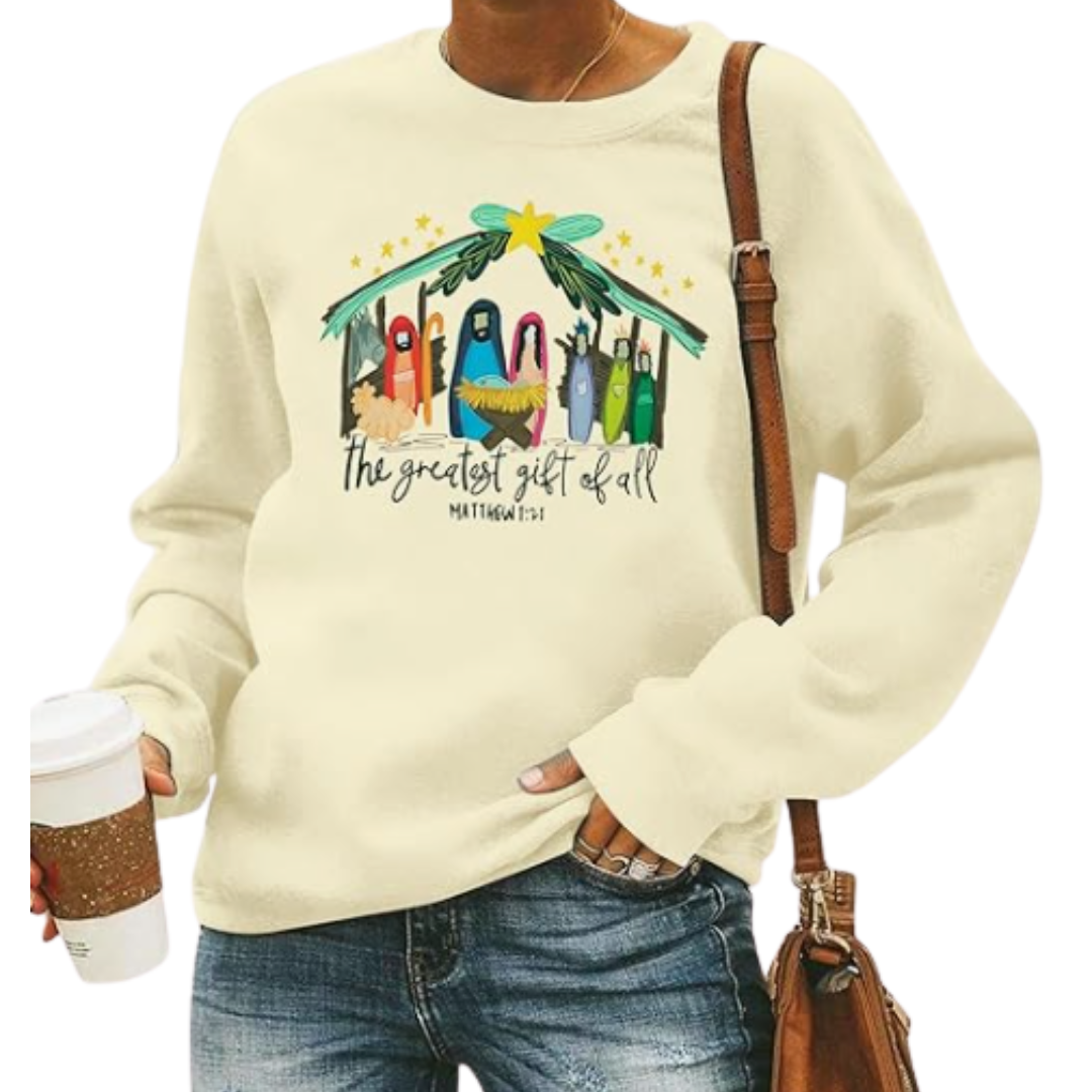 Holiday Crewneck, Faith Graphic Pullover