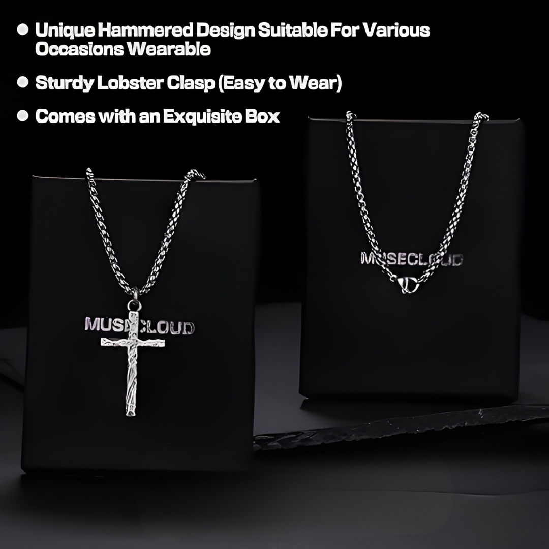 Oxidized 925 Sterling Silver, Men's Cross