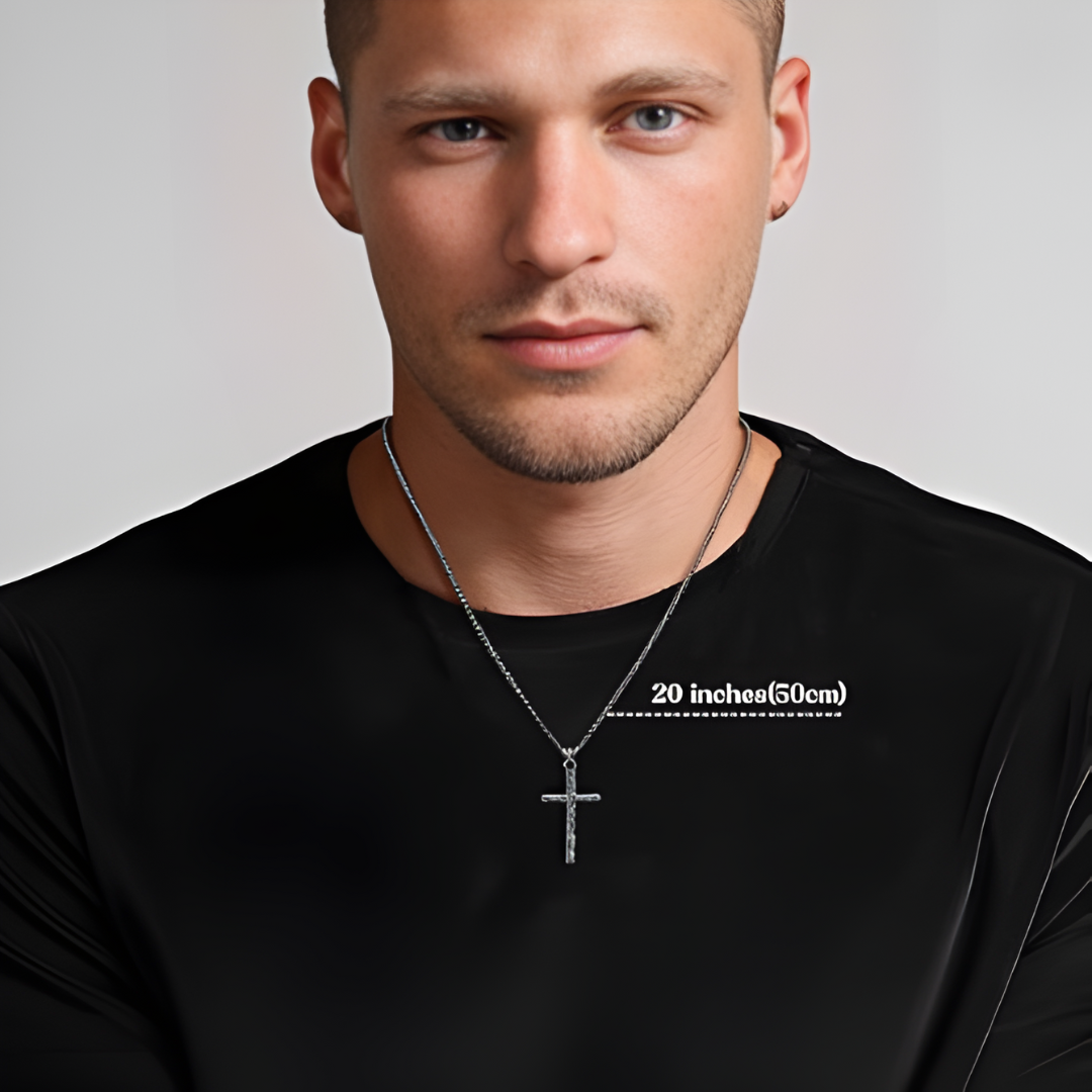 Oxidized 925 Sterling Silver, Men's Cross