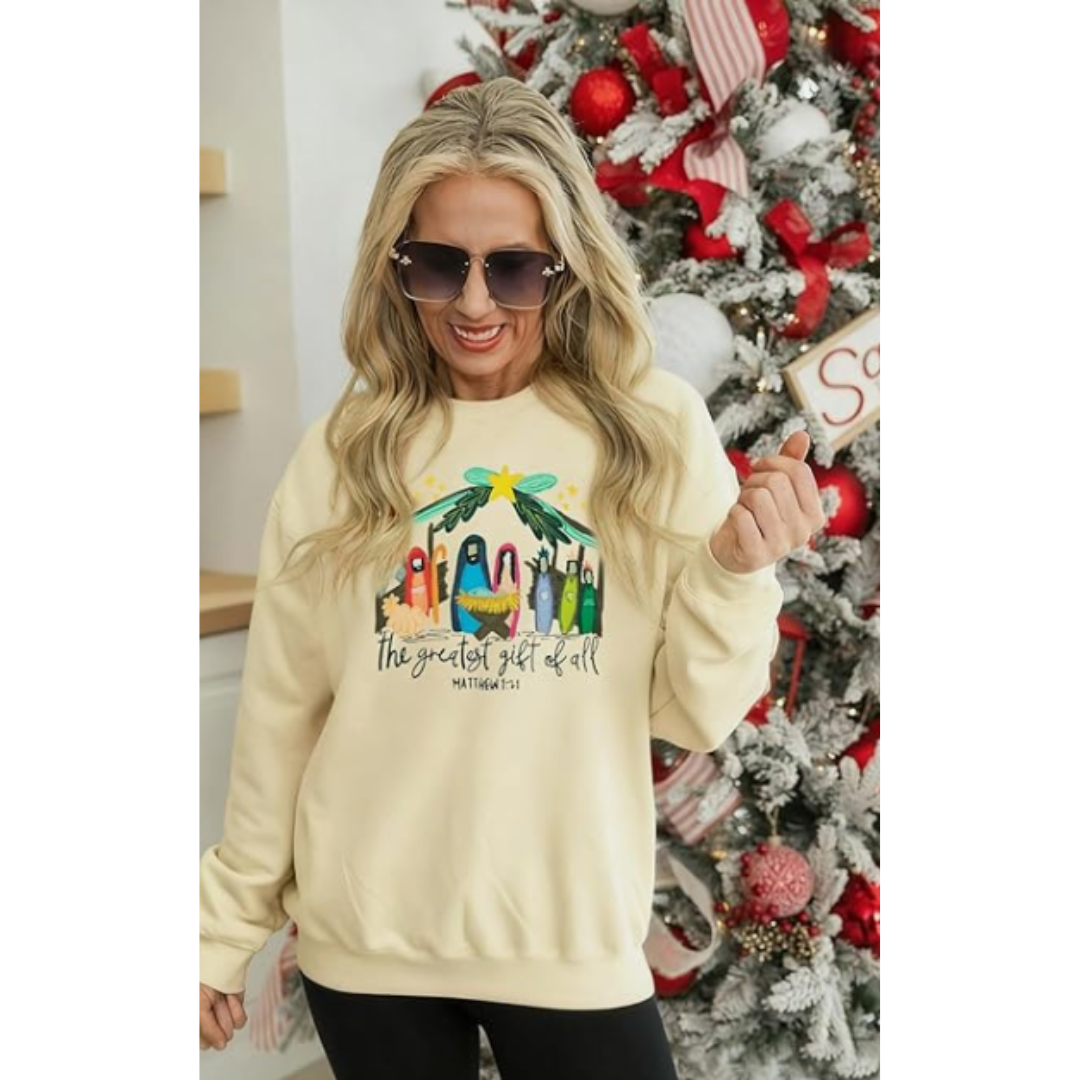 Holiday Crewneck, Faith Graphic Pullover