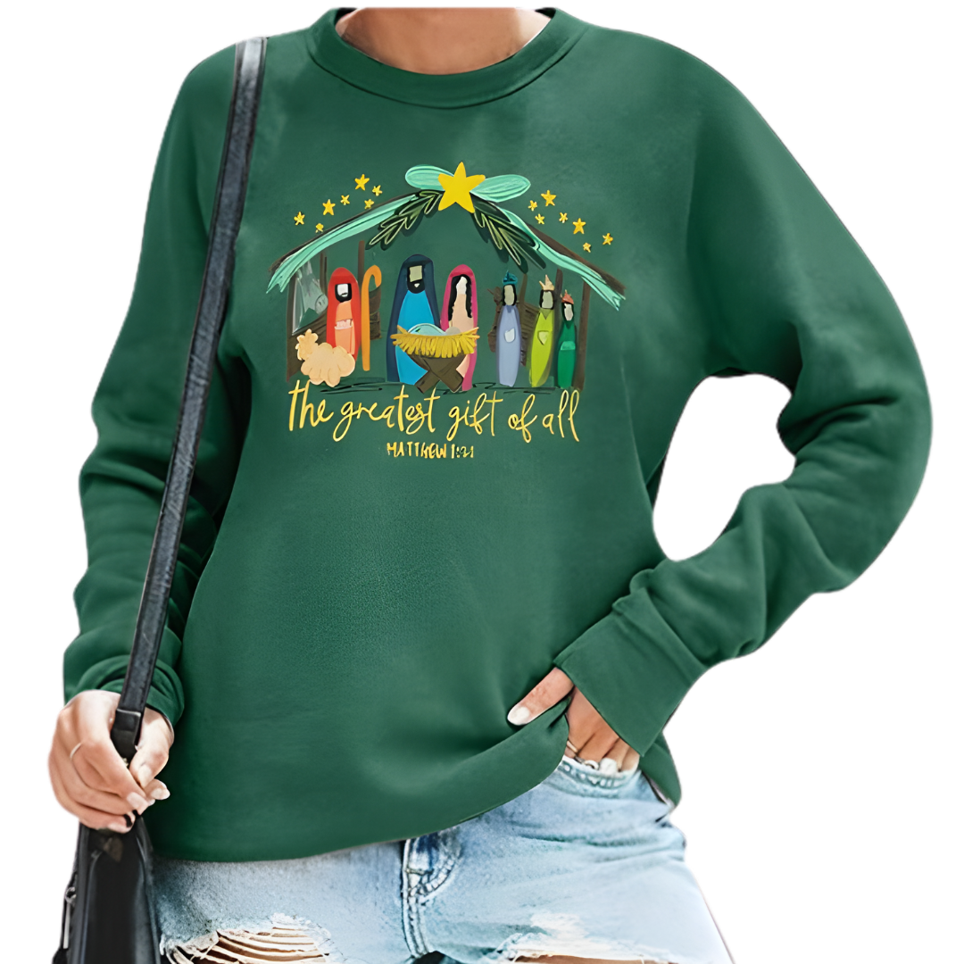 Holiday Crewneck, Faith Graphic Pullover