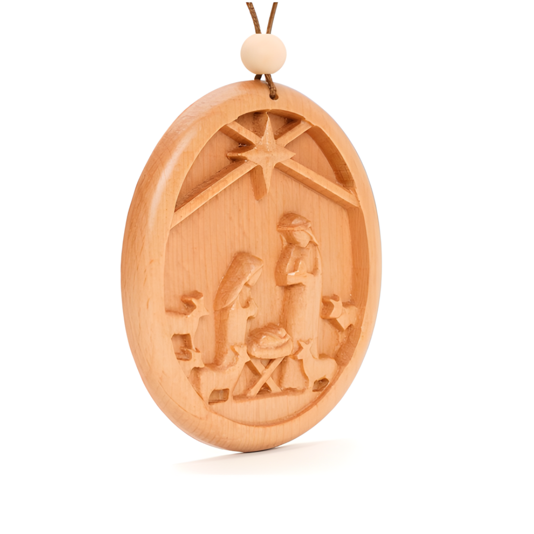 Wood Nativity Ornament