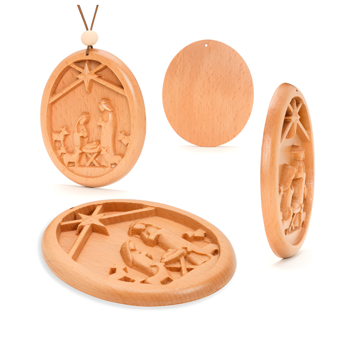 Wood Nativity Ornament