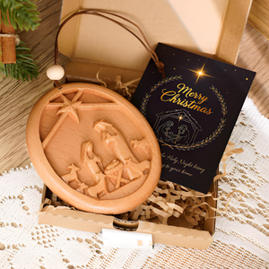 Wood Nativity Ornament