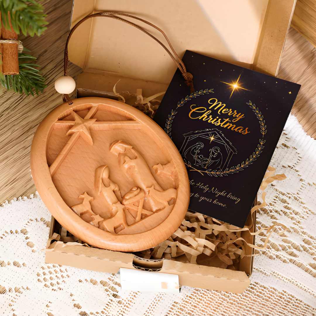 Wood Nativity Ornament