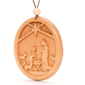 Wood Nativity Ornament