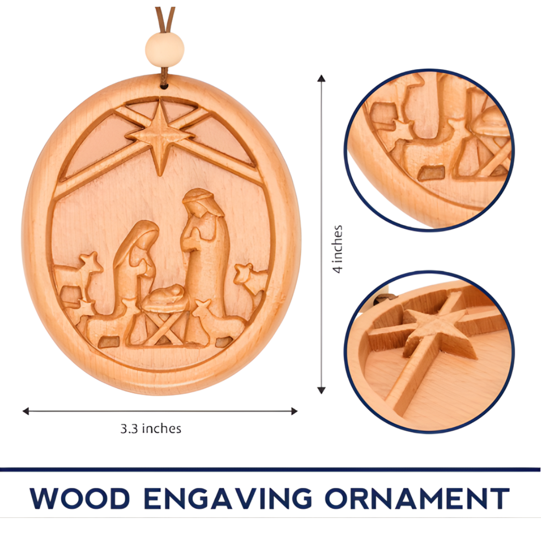 Wood Nativity Ornament