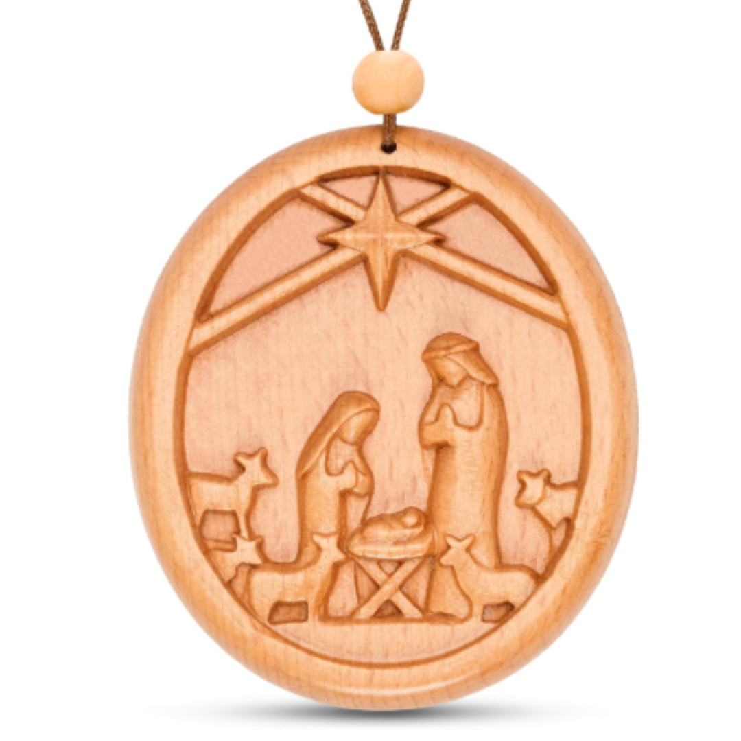 Wood Nativity Ornament