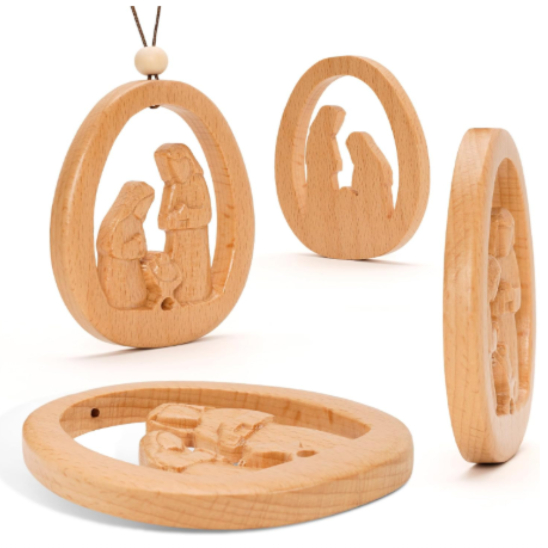 Wood Nativity Ornament