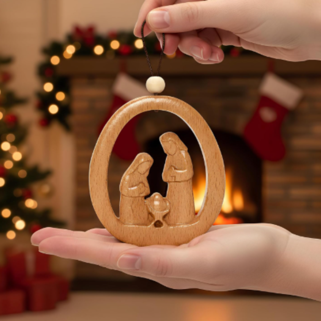 Wood Nativity Ornament