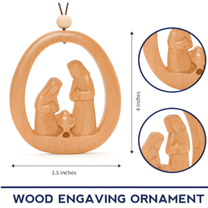 Wood Nativity Ornament