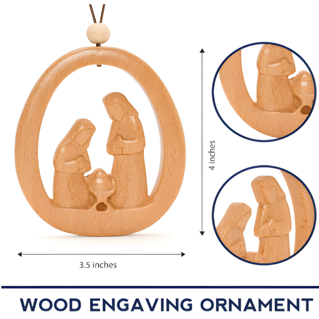 Wood Nativity Ornament