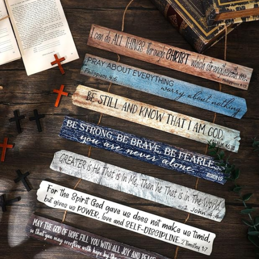 7-Piece Wooden Bible Verse Scripture