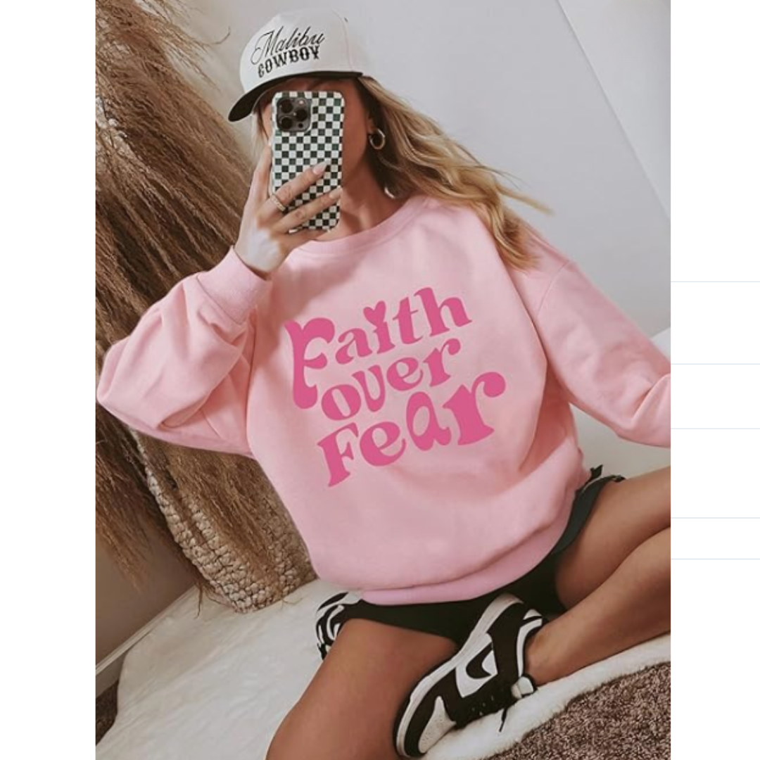 Faith Over Fear, Oversized  Women Sweatshirt