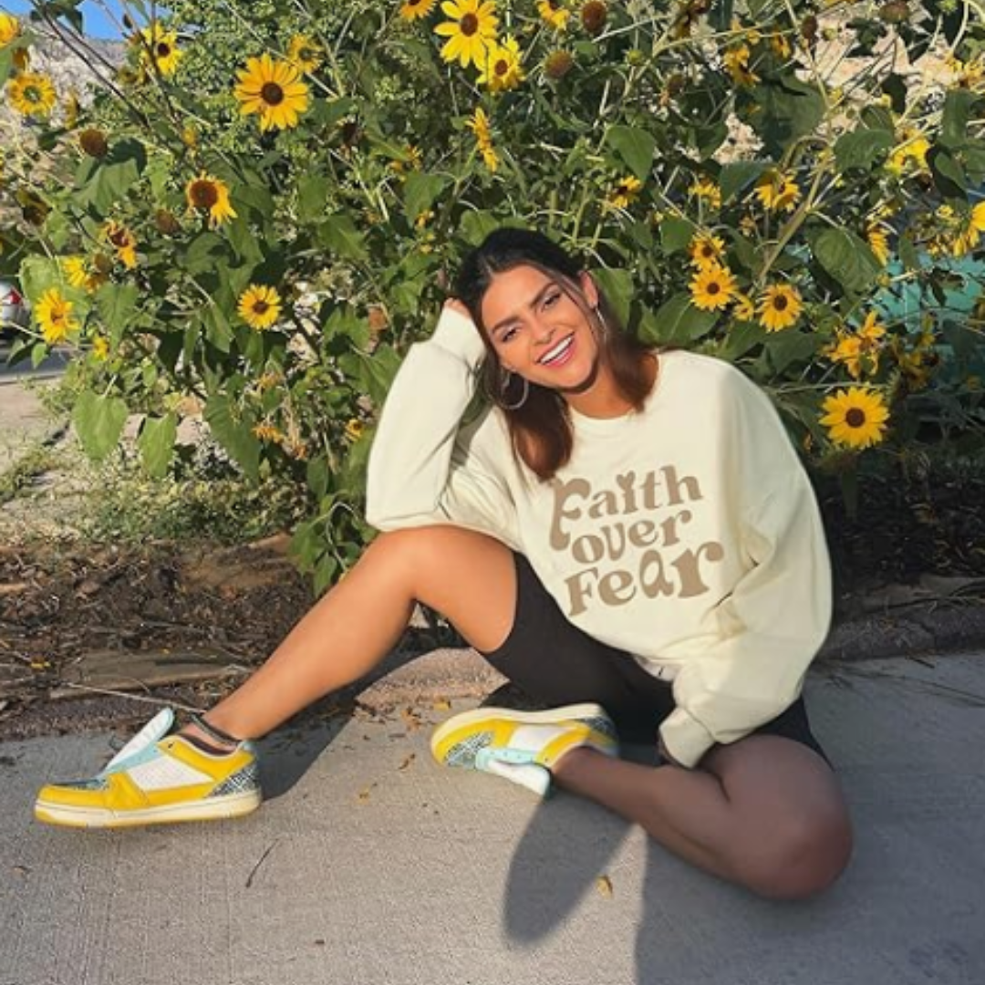 Faith Over Fear, Oversized  Women Sweatshirt