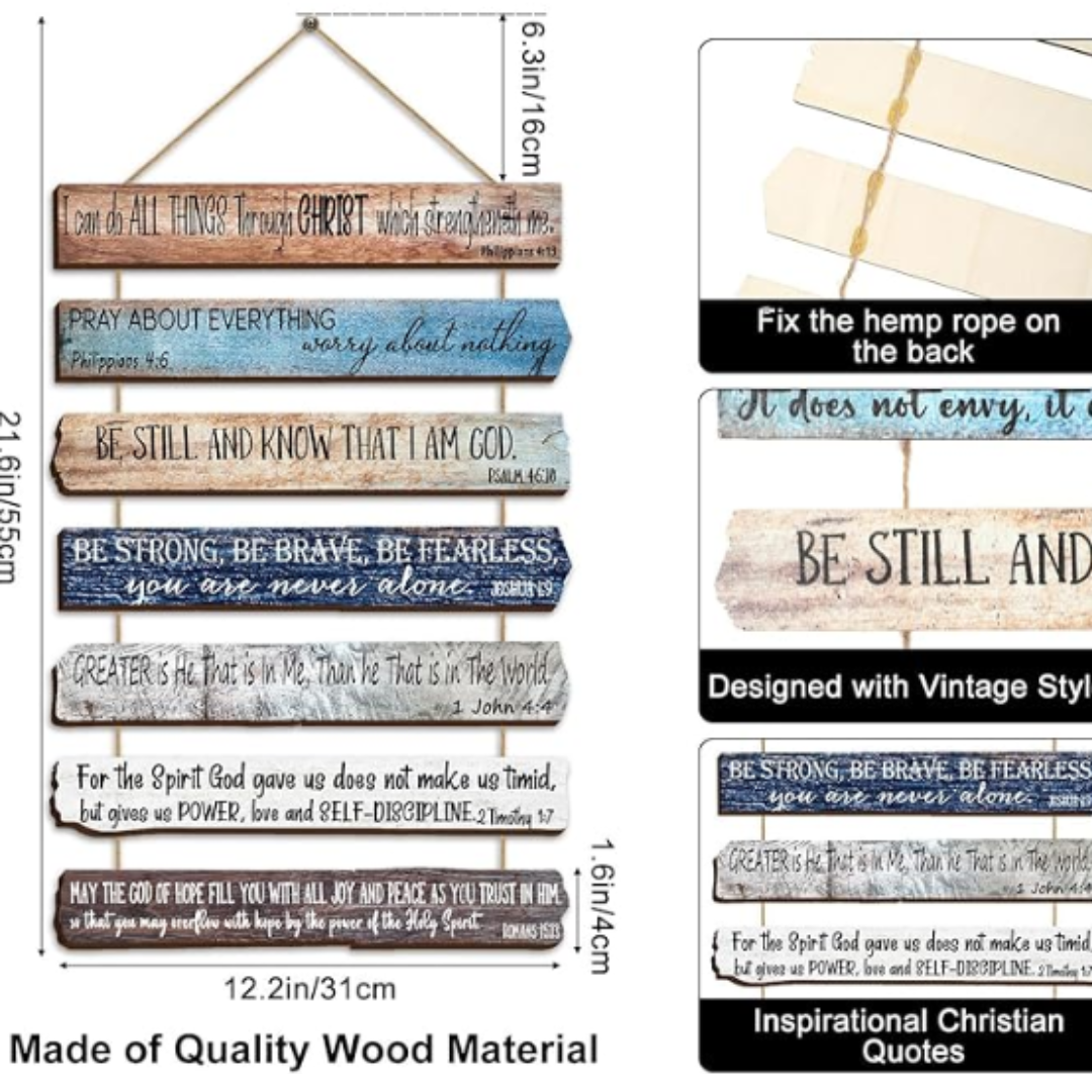 7-Piece Wooden Bible Verse Scripture