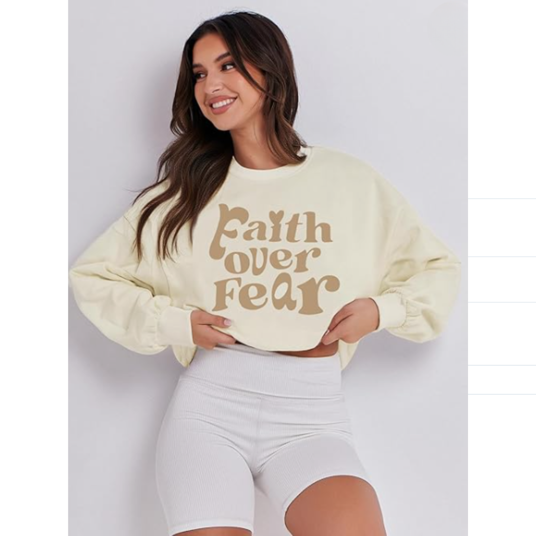 Faith Over Fear, Oversized  Women Sweatshirt